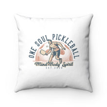 Load image into Gallery viewer, Mind, Body, Spirit Pickleball - Spun Polyester Square Pillow
