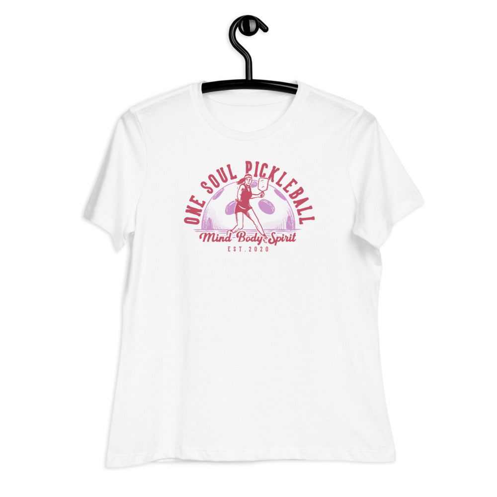Mind Body Spirit Lady - Women's Relaxed T-Shirt - One Soul Pickleball