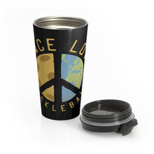 Load image into Gallery viewer, Stainless Steel Travel Mug - Peace, Love, Pickeball on Black
