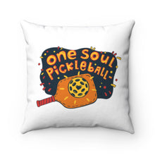 Load image into Gallery viewer, One Soul Pickleball Orange Paddle - Spun Polyester Square Pillow
