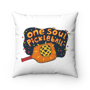 One Soul Pickleball Orange Paddle - Spun Polyester Square Pillow