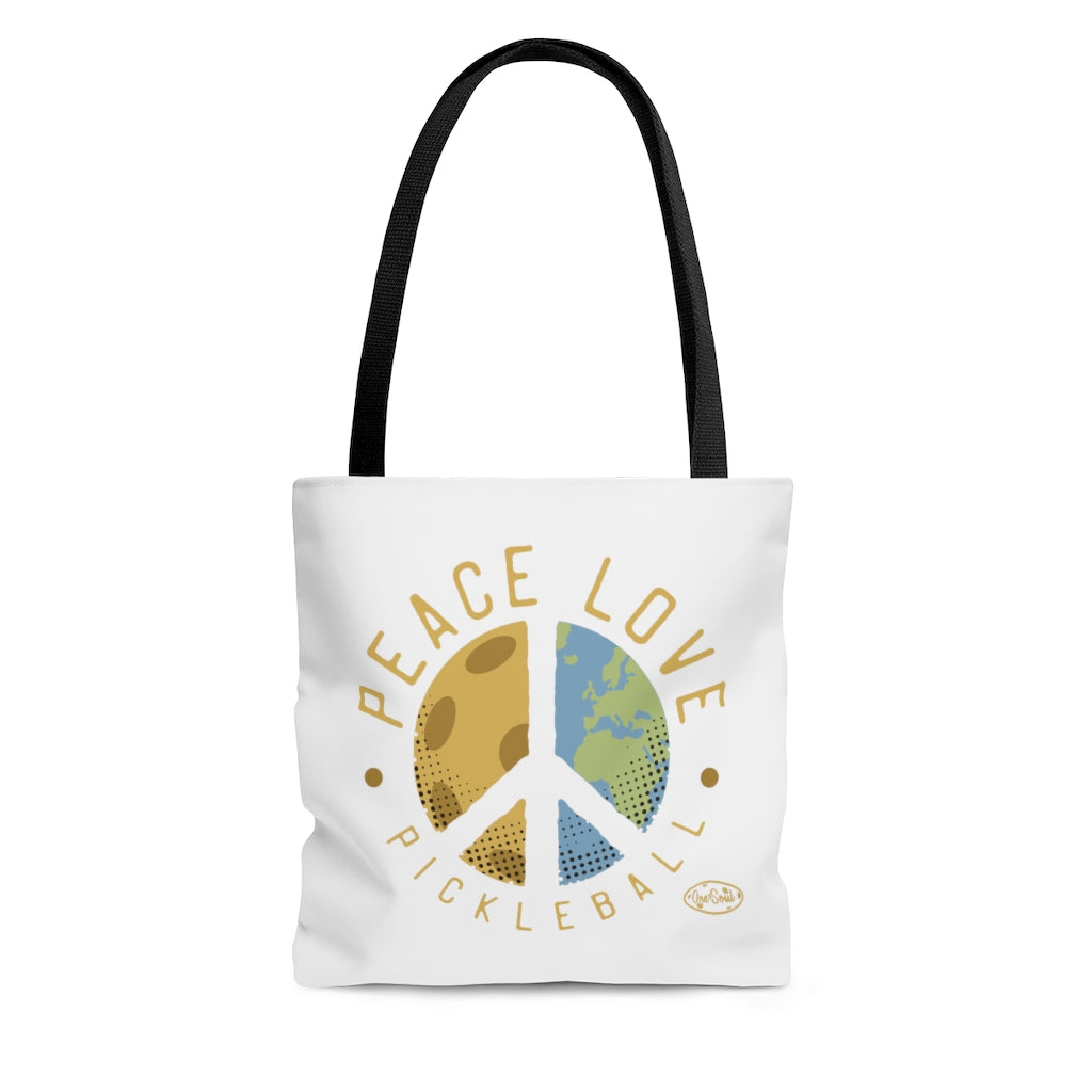 Peace, Love, Pickleball - AOP Tote Bag - One Soul