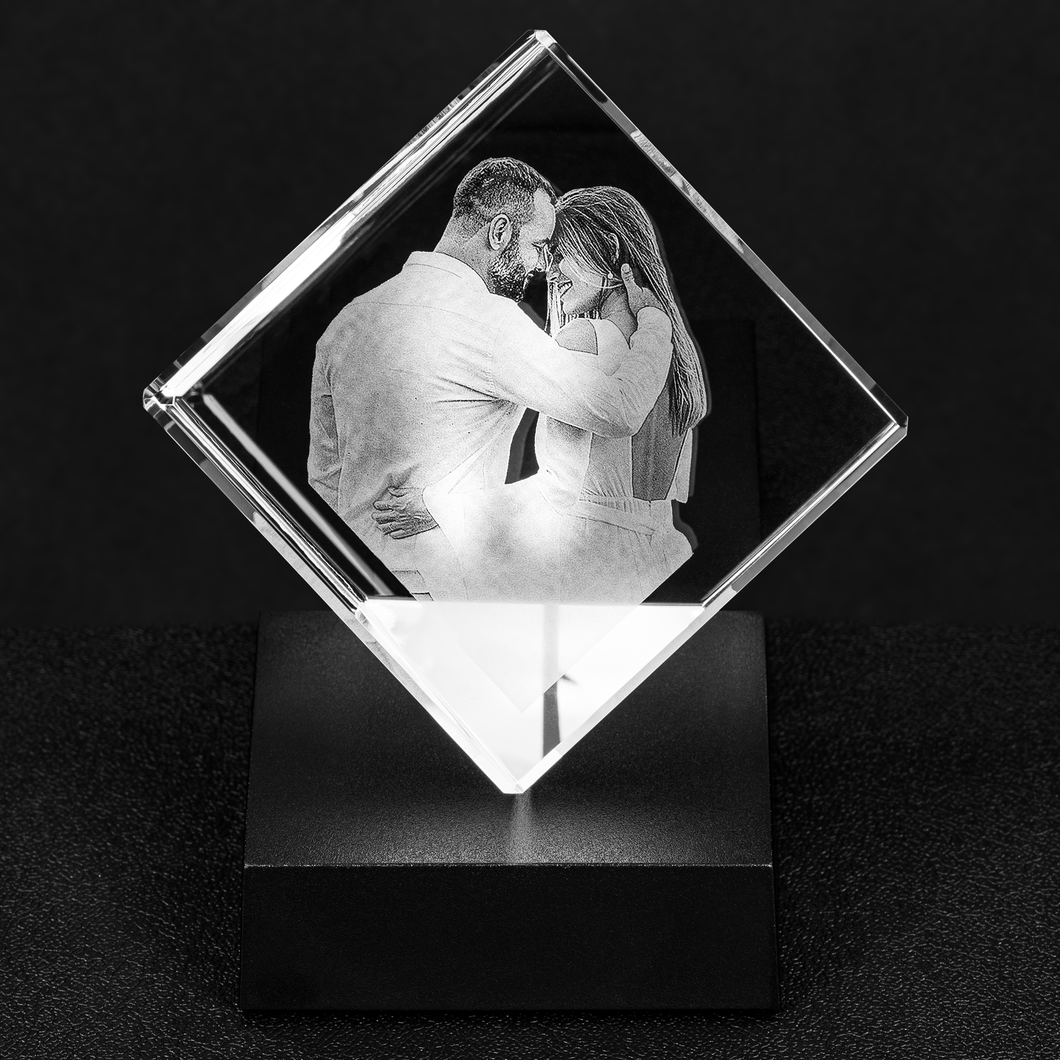 Upload Your Own Favorite Image - Personalized Crystal - Cut-Corner Cube