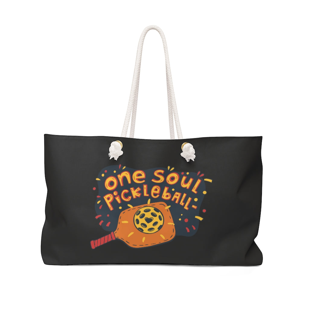 One Soul Pickleball Orange Paddle Weekender Bag