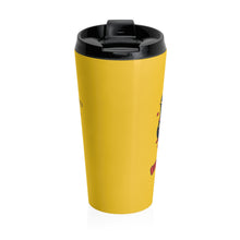 Load image into Gallery viewer, Stainless Steel Travel Mug - One Soul Orange Paddle on Yellow
