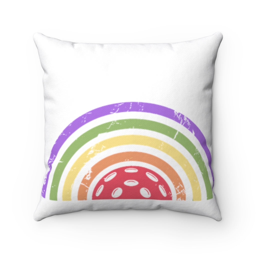 Rainbow - Spun Polyester Square Pillow - One Soul Pickleball