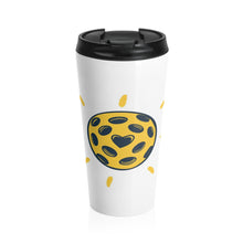 Load image into Gallery viewer, Stainless Steel Travel Mug - Yellow/Black Love Pickleball
