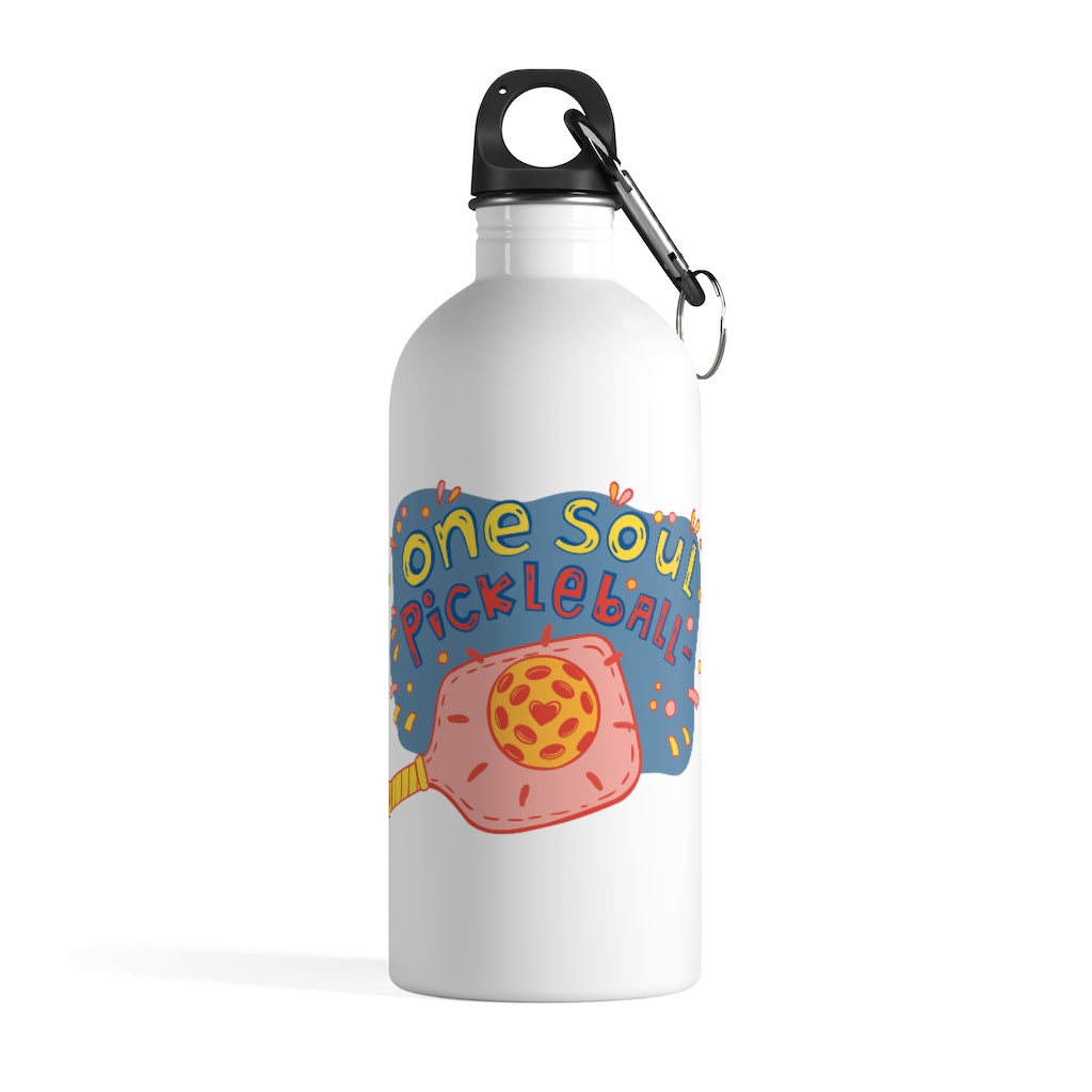 One Soul Pink Paddle Love Pickleball - Stainless Steel Water Bottle
