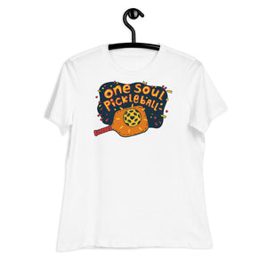 One Soul Pickleball Love Orange Paddle - Women's Relaxed T-Shirt