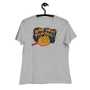 One Soul Pickleball Love Orange Paddle - Women's Relaxed T-Shirt